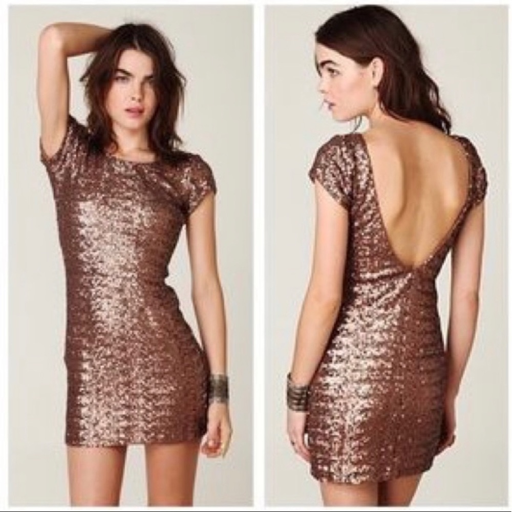 Backstage Rose Gold Sequence Dress